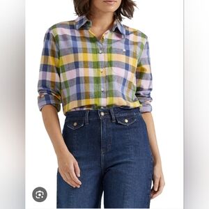 Ralph Lauren, Vintage, Colorful Plaid Button Down Shirt, Size Medium